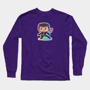 Purple Ninja in Rainbow Long Sleeve T-Shirt